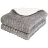 Plaid gris pailleté avec dos sherpa 130x160 cm < Gifi Best