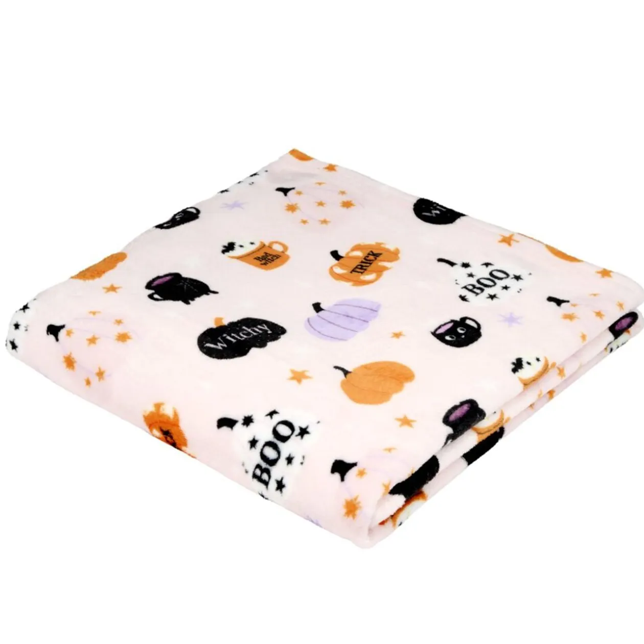 Plaid Halloween motif fantôme et citrouille 130x160cm (2 modèles)