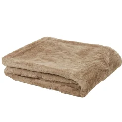 Plaid imitation fourrure uni taupe polyester 300 g/m² < Gifi Best