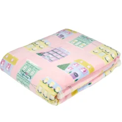 Plaid imprimé maison de Noël polyester L150X120 cm multicolore