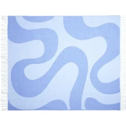 Plaid motif vague pop avec franges 130x160cm (3 modèles) < Gifi Hot