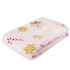 Plaid Noël imprimé gourmandises polyester L160X130 cm rose