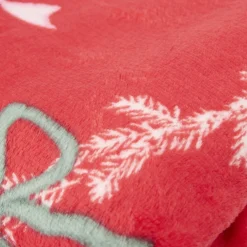 Plaid Noël imprimé guirlande Noël polyester L160X130 cm rouge < Gifi Discount