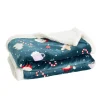 Plaid pilou pilou sherpa blanc motif Noël vert 120x150cm < Gifi Discount