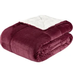 Plaid pilou XL uni L200X180 cm (4 modèles blanc/gris/rouge/beige) < Gifi