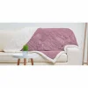 Plaid polaire réversible imitation fourrure rose et blanc < Gifi Outlet