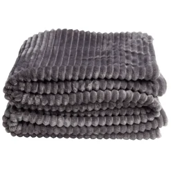 Plaid sherpa flanelle gris 130x160cm < Gifi New