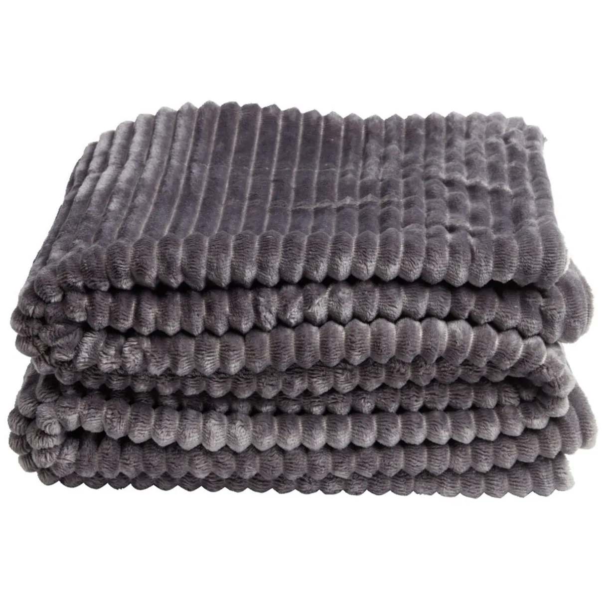 Plaid sherpa flanelle gris 130x160cm < Gifi New