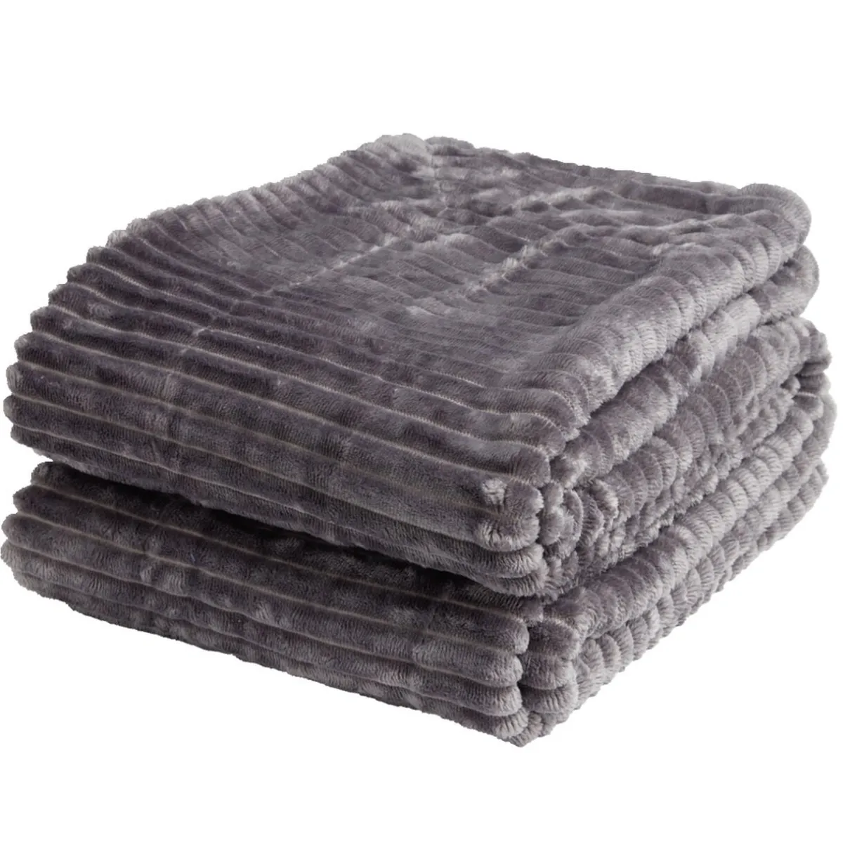 Plaid sherpa flanelle gris 130x160cm < Gifi New