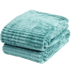 Plaid sherpa flanelle vert 130x160cm < Gifi Online