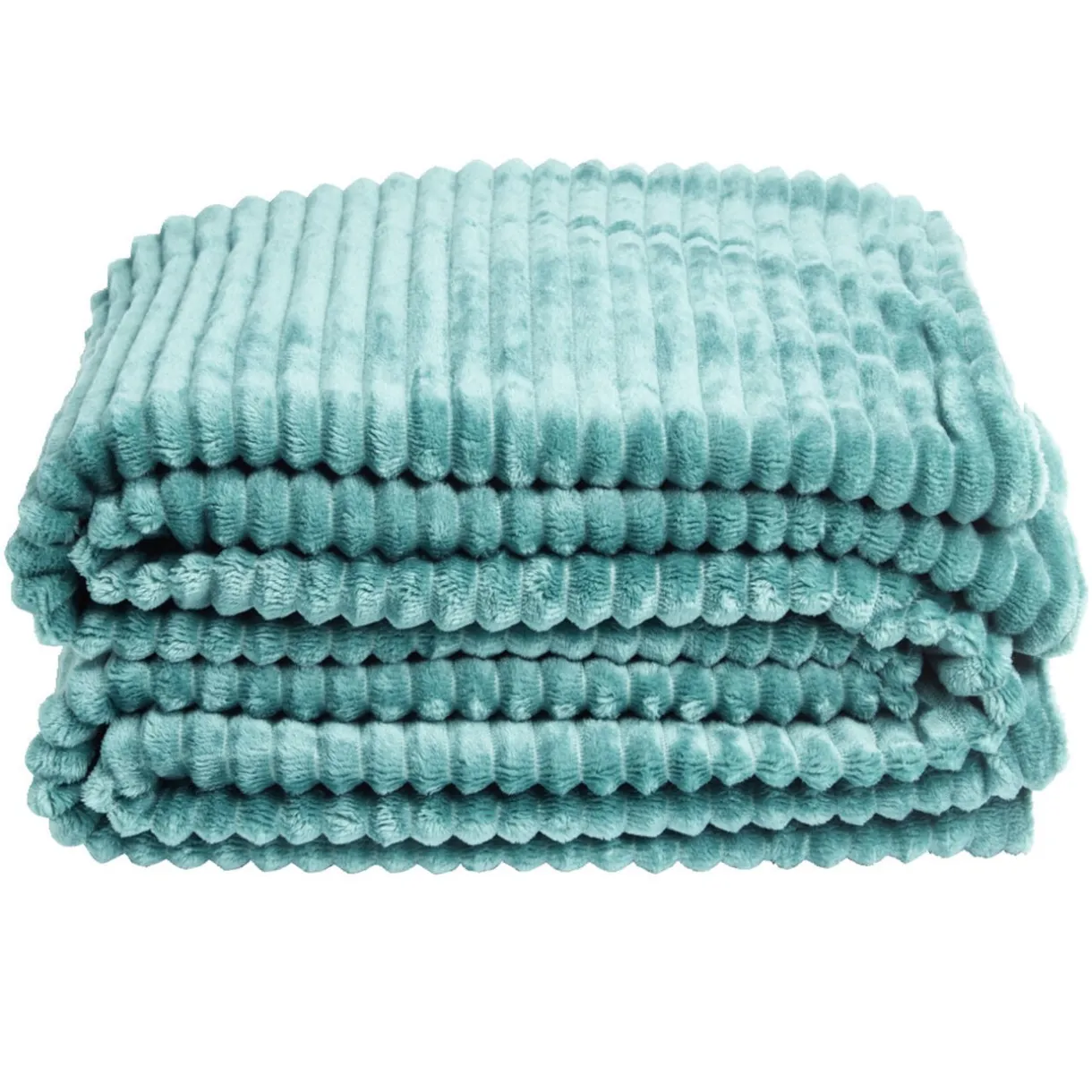 Plaid sherpa flanelle vert 130x160cm < Gifi Online