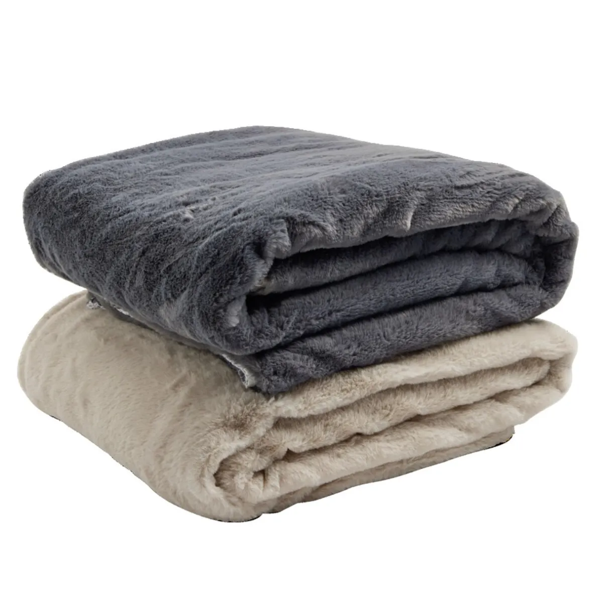 Plaid sherpa pilou pilou gris L130x160cm < Gifi Hot