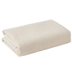Plaid été gaze de coton beige foncé 120x150cm < Gifi Best