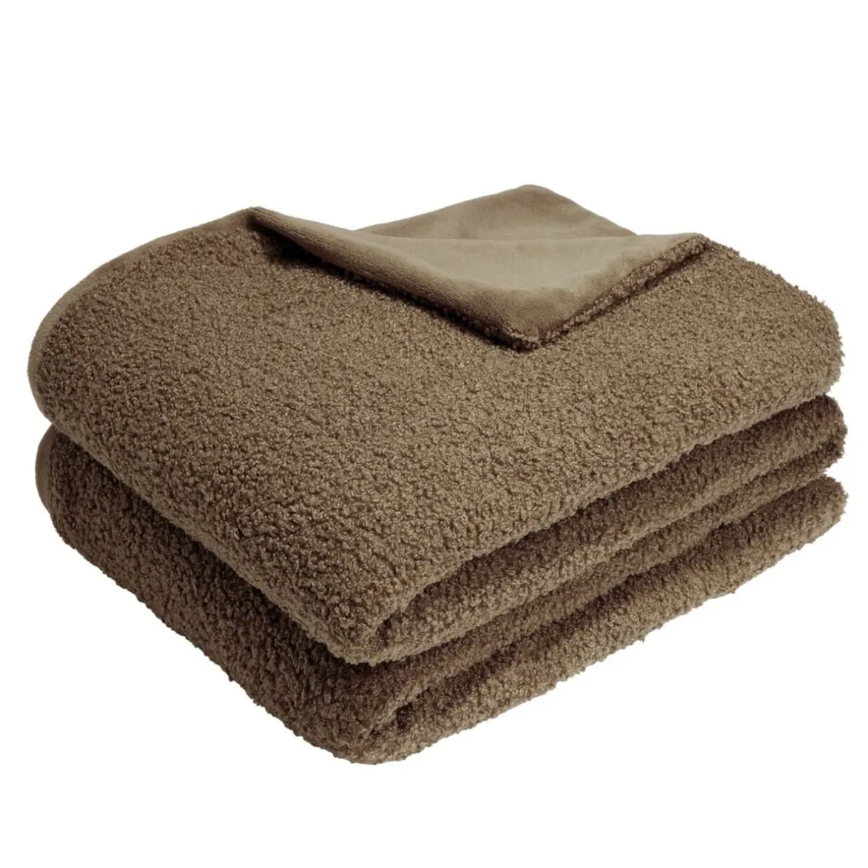 Plaid tissu bouclette marron 130x160cm < Gifi Online