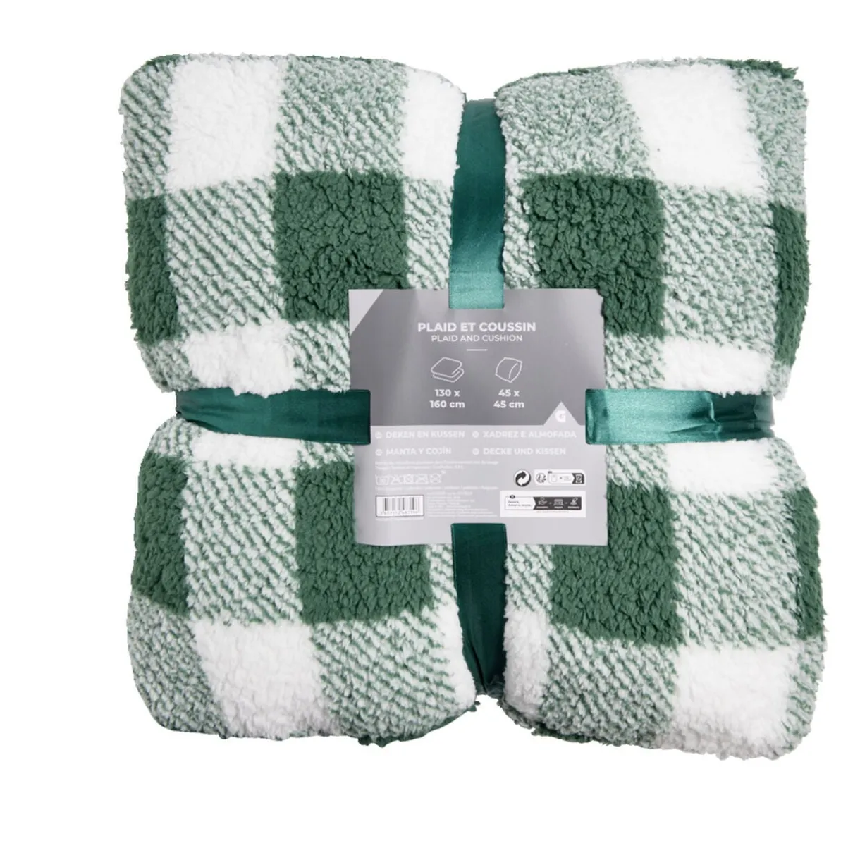 Plaid 130x160cm avec coussin 45x45cm motif tartan - 3 modèles < Gifi Online
