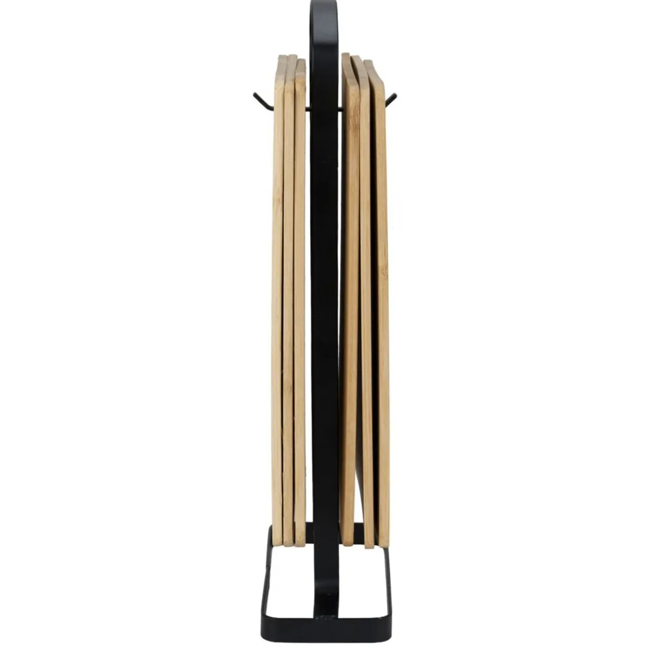Planche à découper bambou x6 avec support métal noir 15x26cm