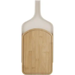 Planche à découper 2en1 bambou et support plastique coulissant blanc 21x42cm