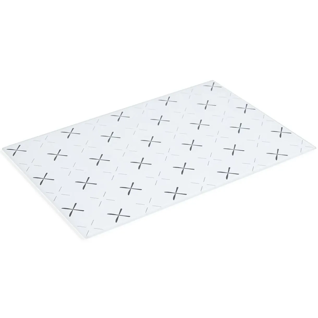 Planche à découper en verre blanc motif noir 30x38cm < Gifi