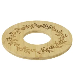 Planche de présentation en bois gravé motif couronne L25X25XH1,2 cm < Gifi