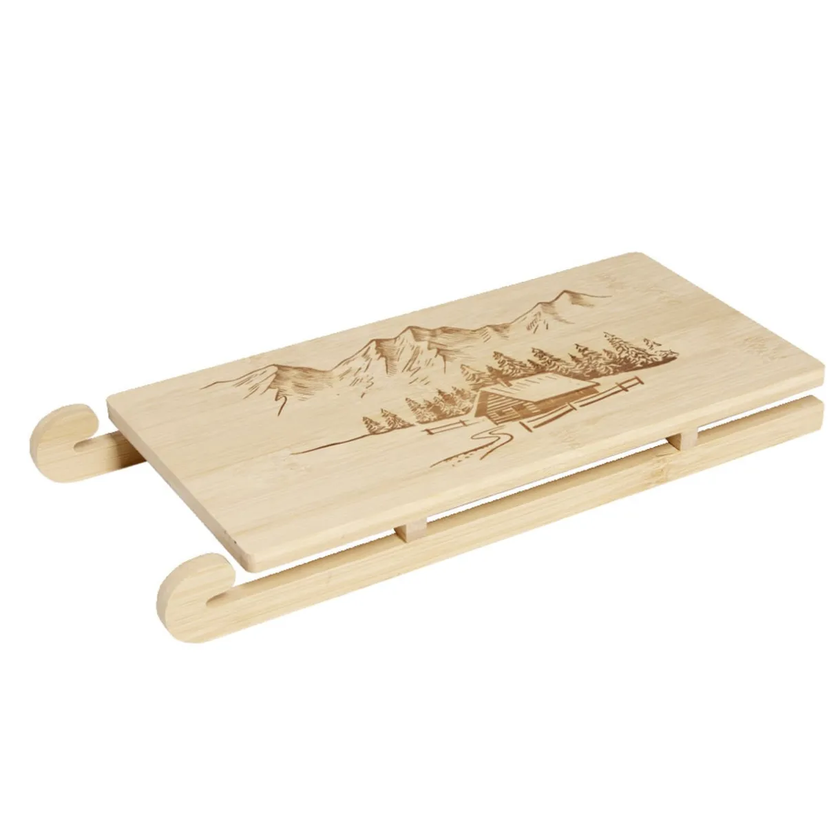 Planche de service bambou forme luge 32X14,5cm < Gifi Outlet