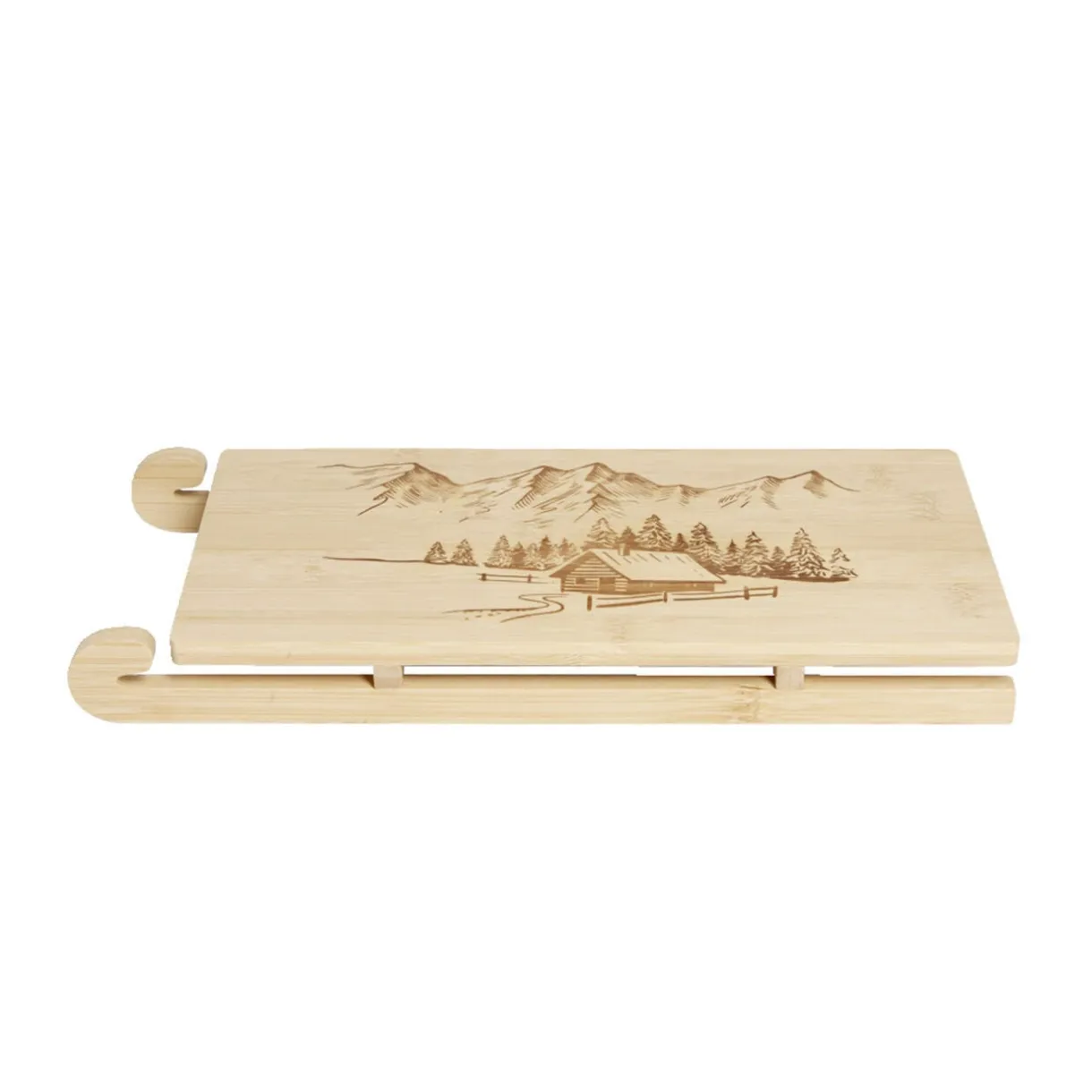 Planche de service bambou forme luge 32X14,5cm < Gifi Outlet