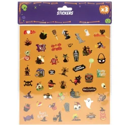 Planche stickers papier x3 thème Halloween 18x21cm