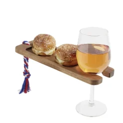Planche à tapas en bois d'acacia avec porte-verre 8x25cm < Gifi Clearance