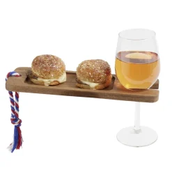 Planche à tapas en bois d'acacia avec porte-verre 8x25cm < Gifi Clearance