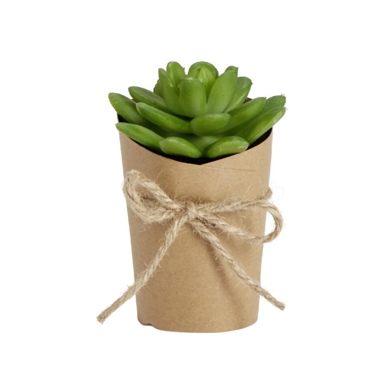 Plante artificielle en pot kraft succulente Ø5xH12cm - 3 modèles