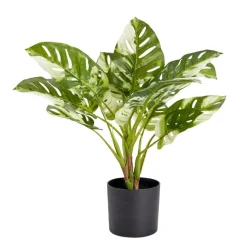 Plante artificielle en pot monstera vert 15 feuilles H50cm - 2 modèles < Gifi New