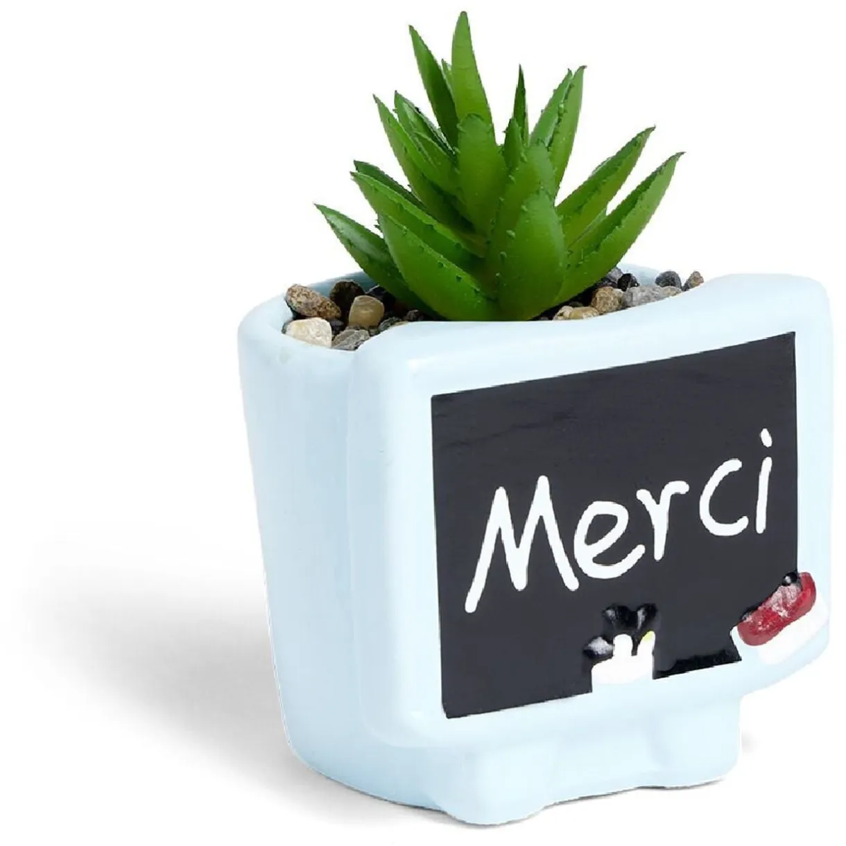 Plante artificielle Merci pour cette année pot céramique - 3 modèles < Gifi Sale