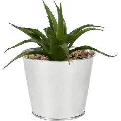Plante grasse artificelle pot en zinc