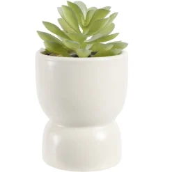 Plante grasse artificielle dans pot argile Ø6,5xH12cm (3 modèles)