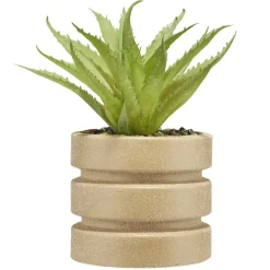 Plante grasse artificielle pot rond céramique beige Ø12xH28cm (2 modèles) < Gifi New
