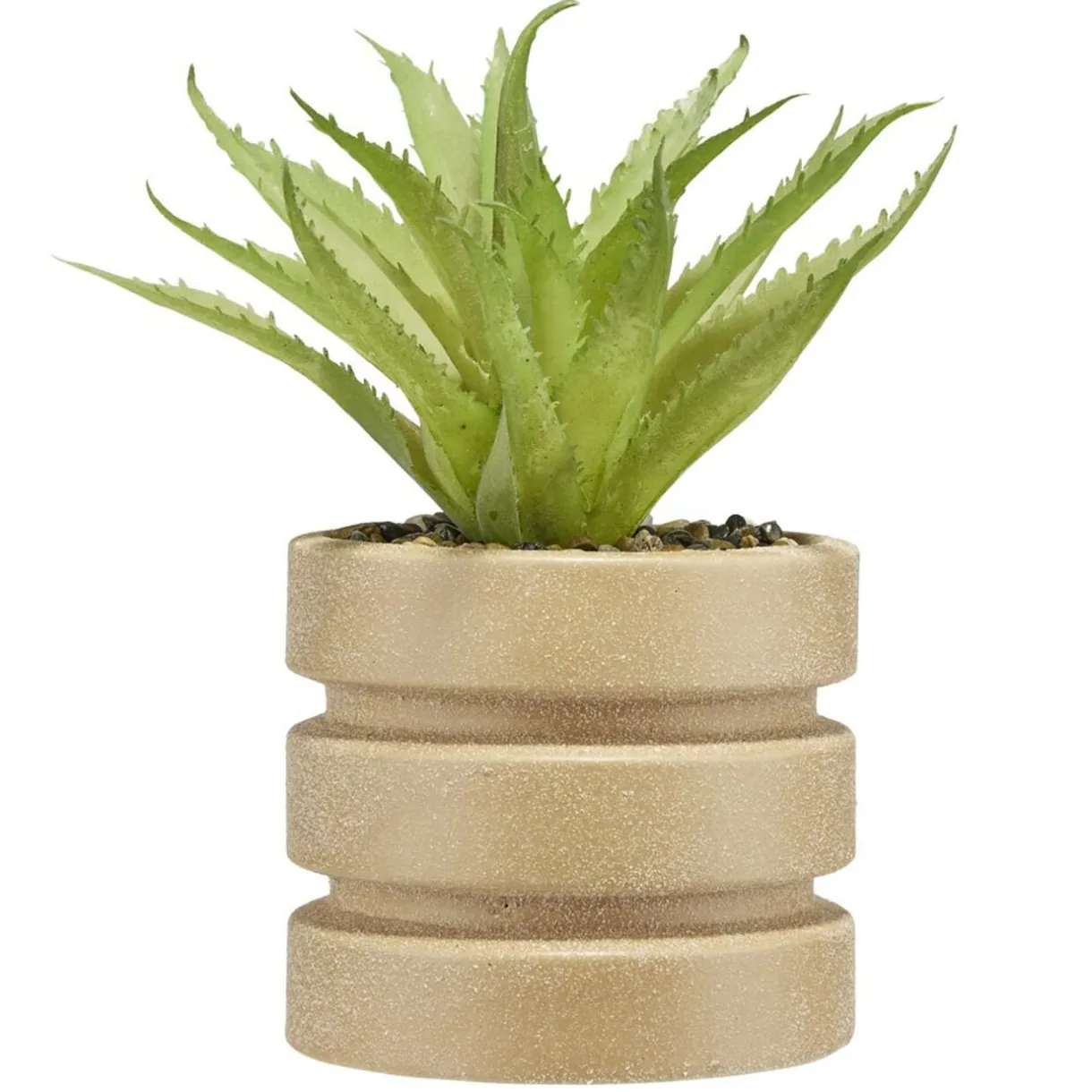 Plante grasse artificielle pot rond céramique beige Ø12xH28cm (2 modèles) < Gifi New