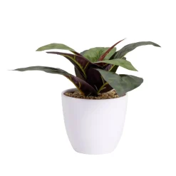 Plante verte artificielle pot blanc H20cm - 2modèles