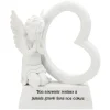Plaque funéraire Ange+coeur sur socle blanc < Gifi Discount