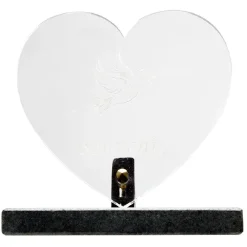 Plaque funéraire coeur transparent
