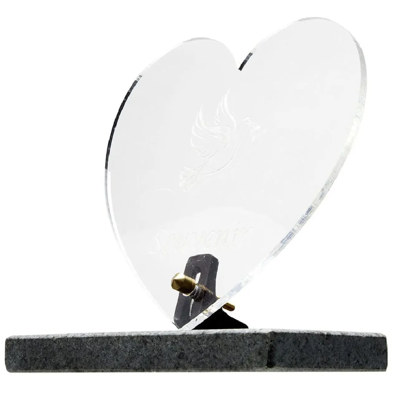Plaque funéraire coeur transparent