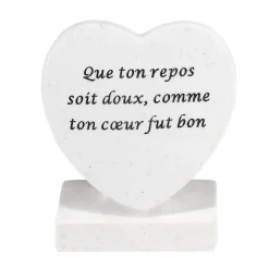 Plaque funéraire forme coeur avec message L13xH16cm < Gifi Discount