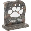 Plaque funéraire motif patte de chien 18xH18cm gris