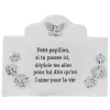 Plaque funéraire + pot de fleur motif fleur papillon résine blanc < Gifi Outlet