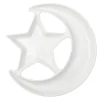 Plat de présentation forme lune et étoile céramique blanc Ø25,5xH3cm