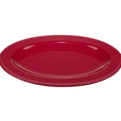 Plat de service Noël ovale céramique rouge 25x35cm < Gifi Outlet