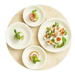 Plateau apéritif rond en bambou Ø22xH5,6cm avec 4 coupelles < Gifi Hot