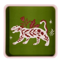 Plateau carré bois motif animaux 28x28cm (2 modèles tigre ou serpent) < Gifi Hot