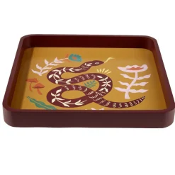 Plateau carré bois motif animaux 28x28cm (2 modèles tigre ou serpent) < Gifi Hot