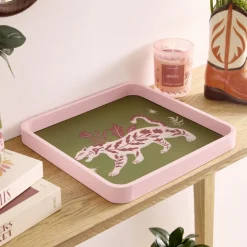 Plateau carré bois motif animaux 28x28cm (2 modèles tigre ou serpent) < Gifi Hot