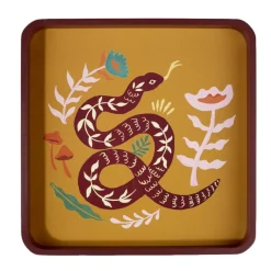Plateau carré bois motif animaux 28x28cm (2 modèles tigre ou serpent) < Gifi Hot
