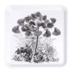 Plateau carré mélaminé motif arbre gris et blanc 33x33cm < Gifi Discount